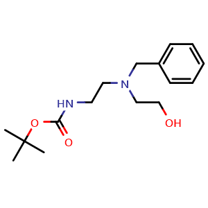Chemical structure of N-(2-Boc-aminoethyl)-N-benzylethanolamine , CAS 1936046-15-9, AChemBlock M23263