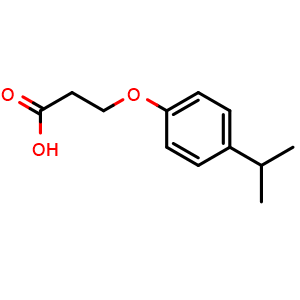 Chemical structure of 3-(4-Isopropylphenoxy)propanoic acid , CAS 926257-24-1, AChemBlock M23277
