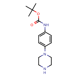 Chemical structure of 4-(1-Piperazinyl)-N-Boc-aniline , CAS 273727-52-9, AChemBlock M23289