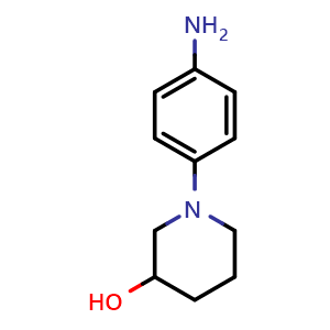 Chemical structure of 1-(4-Aminophenyl)-3-piperidinol , CAS 63226-14-2, AChemBlock M23293