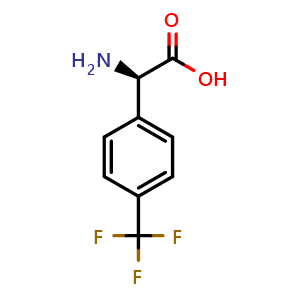 Chemical structure of (R)-2-Amino-2-(4-trifluoromethylphenyl)acetic acid , CAS 144789-73-1, AChemBlock M23312