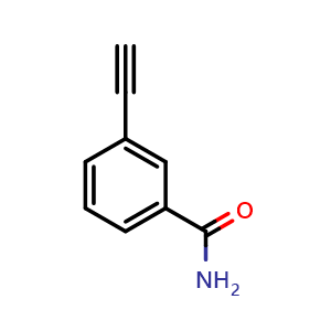 Chemical structure of 3-Ethynylbenzamide , CAS 587878-75-9, AChemBlock M23346