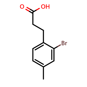 Chemical structure of 2-Bromo-4-methyl-benzenepropanoic acid , CAS 829-57-2, AChemBlock M23365