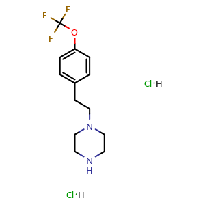 Chemical structure of 1-(4-(Trifluoromethoxy)phenethyl)piperazine Dihydrochloride , CAS 958243-72-6, AChemBlock M23376