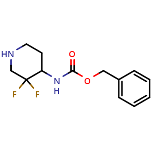 Chemical structure of Benzyl 3,3-difluoropiperidin-4-ylcarbamate , CAS 1334412-86-0, AChemBlock M23425