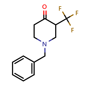 Chemical structure of 1-Benzyl-3-(trifluoromethyl)piperidin-4-one , CAS 373604-45-6, AChemBlock M23449