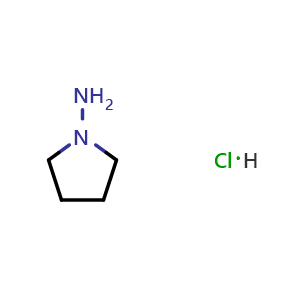 Chemical structure of 1-Aminopyrrolidine hydrochloride , CAS 63234-71-9, AChemBlock M23462