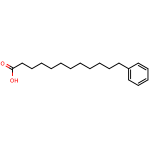 Chemical structure of 12-Phenyldodecanoic acid , CAS 14507-27-8, AChemBlock M23494
