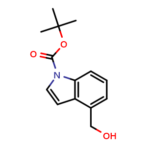Chemical structure of 1-Boc-4-hydroxymethylindole , CAS 220499-12-7, AChemBlock M23505