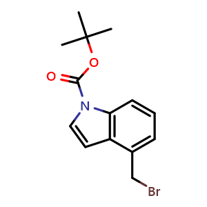 Chemical structure of 1-Boc-4-bromomethylindole , CAS 220499-13-8, AChemBlock M23506