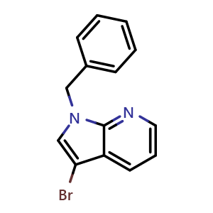 Chemical structure of 1-Benzyl-3-bromo-7-azaindole , CAS 281192-93-6, AChemBlock M23507