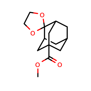 Chemical structure of 1-Methoxycarbonyl-adamantan-4-one EthyleneKetal , CAS 84454-62-6, AChemBlock M23539
