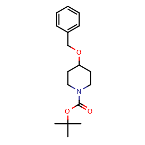 Chemical structure of tert-Butyl 4-(benzyloxy)piperidine-1-carboxylate , CAS 159557-47-8, AChemBlock M23611