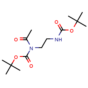 Chemical structure of tert-Butyl (2-N-Boc-2-acetamidoethyl)carbamate , CAS 1334412-29-1, AChemBlock M23627