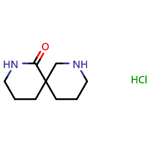 Chemical structure of 2,8-Diazaspiro[5.5]undecan-1-one hydrochloride , CAS 1181265-43-9, AChemBlock M23634