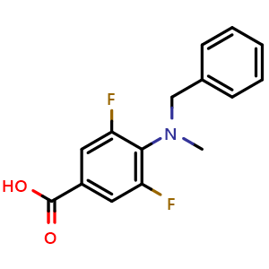 Chemical structure of 4-(Benzyl(methyl)amino)-3,5-difluorobenzoic acid , CAS 1404196-20-8, AChemBlock M23639