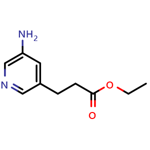 Chemical structure of Ethyl 3-(5-aminopyridin-3-yl)propanoate , CAS 1260824-37-0, AChemBlock M23667