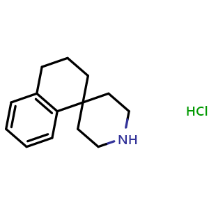 Chemical structure of 4-Spiro-[1-(3,4-dihydro)naphthalene] piperidine hydrochloride , CAS 95195-98-5, AChemBlock M23678