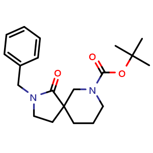 Chemical structure of 2-Benzyl-7-Boc-2,7-diaza-spiro[4,5]decan-1-one , CAS 1198284-76-2, AChemBlock M23714