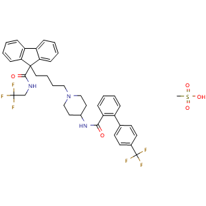 N-(2,2,2-Trifluoroethyl)-9-(4-(4-(4'-(trifluoromethyl)biphenyl-2-ylcarboxamido)piperidin-1-yl)butyl)-9H-fluorene-9-carboxamide methanesulfonate