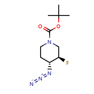 Chemical structure of (3,4)-Trans-tert-Butyl 4-azido-3-fluoropiperidine-1-carboxylate , CAS 1356634-02-0, AChemBlock M23741
