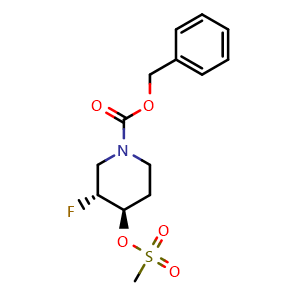 Benzyl Trans-3-fluoro-4-((methylsulfonyl)oxy)piperidine-1-carboxylate racemate