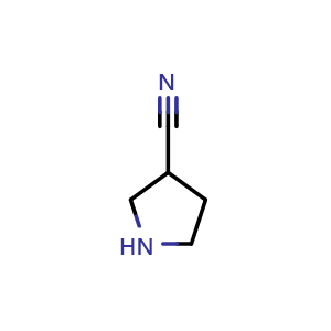 Chemical structure of Pyrrolidine-3-carbonitrile , CAS 10603-53-9, AChemBlock M23796