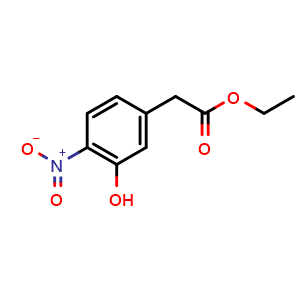 Chemical structure of Ethyl 2-(3-hydroxy-4-nitrophenyl)acetate , CAS 288580-52-9, AChemBlock M23809