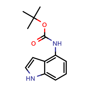 Chemical structure of tert-Butyl 1H-indol-4-ylcarbamate , CAS 819850-13-0, AChemBlock M23818