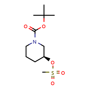 Chemical structure of (S)-tert-Butyl 3-(methylsulfonyloxy)piperidine-1-carboxylate , CAS 940890-90-4, AChemBlock M23825