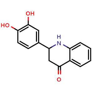 Chemical structure of 2-(3,4-Dihydroxyphenyl)-2,3-dihydroquinolin-4(1H)-one , CAS 2101206-25-9, AChemBlock M23829