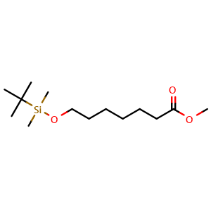 Chemical structure of Methyl 7-(tert-butyldimethylsilyloxy)heptanoate , CAS 181274-06-6, AChemBlock M23832