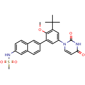 N-(6-(3-(tert-butyl)-5-(2,4-dioxo-3,4-dihydropyrimidin-1(2H)-yl)-2-methoxyphenyl)naphthalen-2-yl)methanesulfonamide