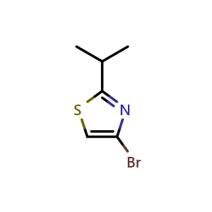 Chemical structure of 4-Bromo-2-isopropylthiazole , CAS 376585-97-6, AChemBlock M23841