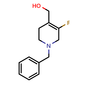 Chemical structure of (1-Benzyl-3-fluoro-1,2,5,6-tetrahydropyridin-4-yl)methanol , CAS 895578-02-6, AChemBlock M23843