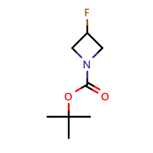 Chemical structure of tert-Butyl 3-fluoroazetidine-1-carboxylate , CAS 1255666-44-4, AChemBlock M23866