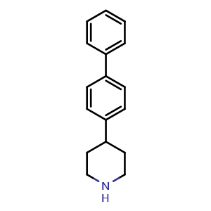 Chemical structure of 4-Biphenyl-4-yl-piperidine , CAS 143867-44-1, AChemBlock M23870