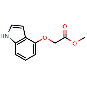 Chemical structure of Methyl 2-(1H-indol-4-yloxy)acetate , CAS 157889-30-0, AChemBlock M23872