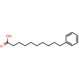 Chemical structure of 10-Phenyldecanoic acid , CAS 18017-73-7, AChemBlock M23875