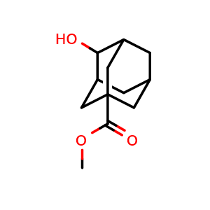 Chemical structure of Methyl 4-hydroxyadamantan-1-carboxylate , CAS 81968-76-5, AChemBlock M23885