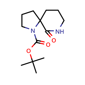 Chemical structure of 1-N-Boc-1,7-diaza-spiro[4,5]decan-6-one , CAS 886449-72-5, AChemBlock M23887