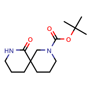 Chemical structure of 8-Boc-2,8-diaza-spiro[5.5]undecan-1-one , CAS 923009-54-5, AChemBlock M23891