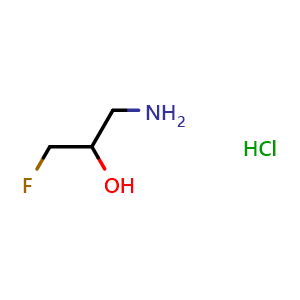Chemical structure of 1-Amino-3-fluoropropan-2-ol hydrochloride , CAS 53460-74-5, AChemBlock M23924