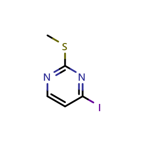 Chemical structure of 4-Iodo-2-(methylsulphanyl)pyrimidine , CAS 1122-74-3, AChemBlock M24035
