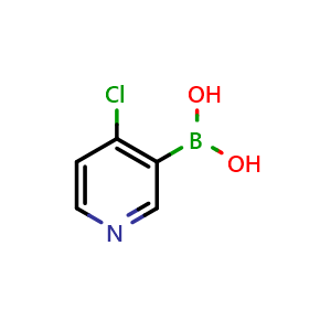 Chemical structure of 4-Chloro-3-pyridine boronic acid , CAS 452972-10-0, AChemBlock M24062
