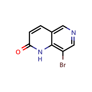 Chemical structure of 8-bromo-1,6-naphthyridin-2(1H)-one , CAS 902837-41-6, AChemBlock M24069