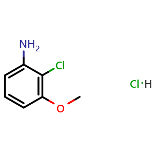 Chemical structure of 2-Chloro-3-methoxylaniline hydrochloirde , CAS 85893-87-4, AChemBlock M24076