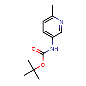 Chemical structure of tert-Butyl 6-methylpyridin-3-ylcarbamate , CAS 323578-37-6, AChemBlock M24078