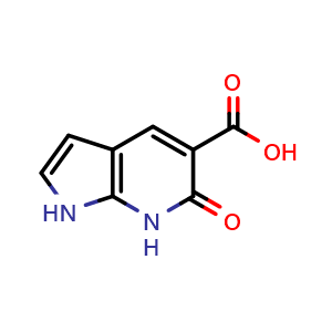 Chemical structure of 6,7-dihydro-6-oxo-1H-Pyrrolo[2,3-b]pyridine-5-carboxylic acid , CAS 1509500-88-2, AChemBlock M24083