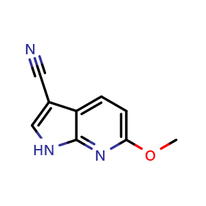 Chemical structure of 3-Cyano-6-Methoxy-7-azaindole , CAS 1260385-45-2, AChemBlock M24092